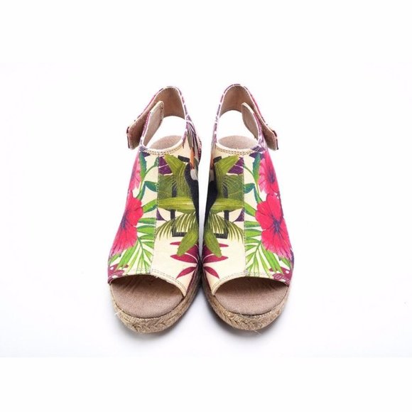 High Heel Floral Espadrilles - Picture 2 of 5